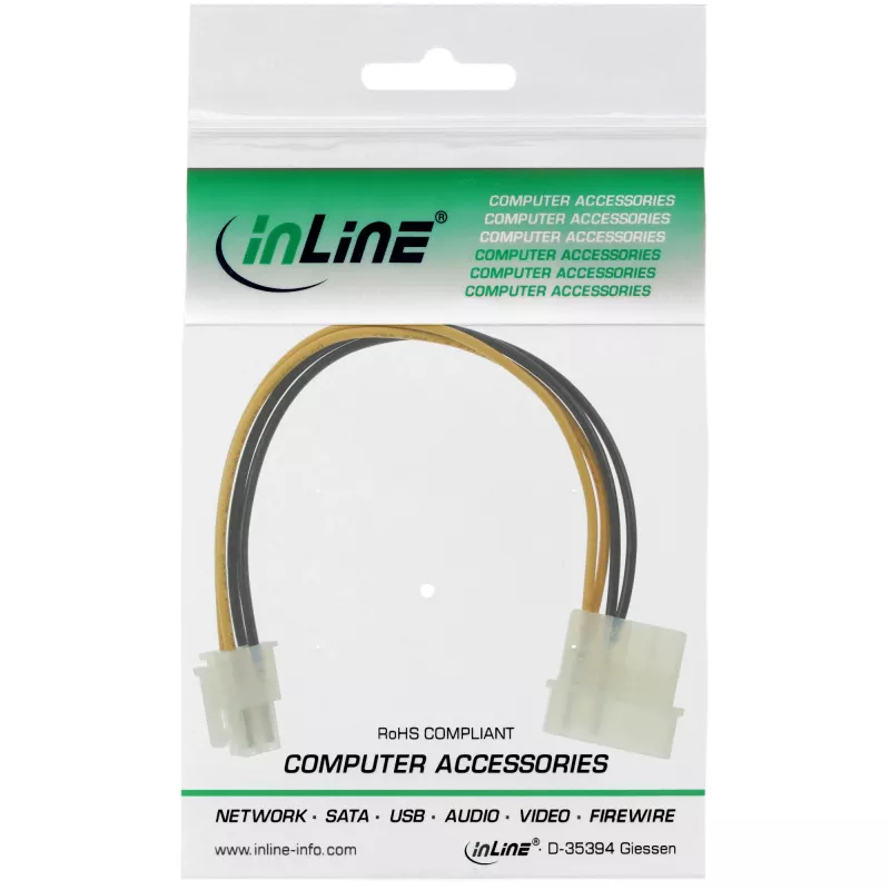 Adattatore cavo alimentazione scheda madre InLine 5,25 pollici / 4 pin 12V 0,20 m