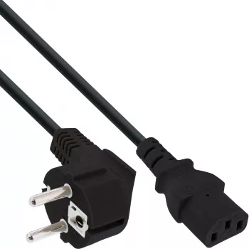 Cavo di alimentazione InLine, CEE 7/7 angolato / connettore IEC C13 3 poli, 1,5 m