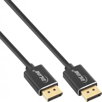 Cavo InLine DisplayPort 1.4 slim, 8K4K, nero, contatti placcati oro, 1 m