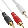InLine cavo 2x RCA connettore maschio / connettore maschio 3,5 mm bianco/oro 7,5 m