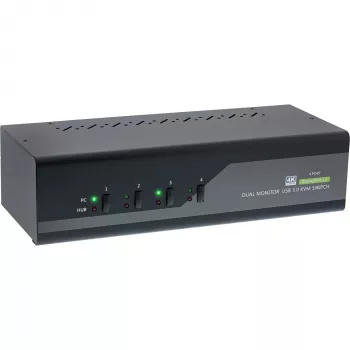 KVM Desktop Switch InLine 63654I 4 porte dual monitor DP 1.2 4K USB 3.0 audio