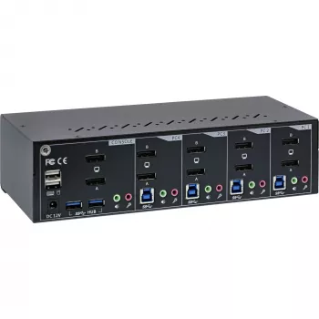 KVM Desktop Switch InLine 63654I 4 porte dual monitor DP 1.2 4K USB 3.0 audio
