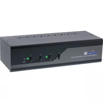 KVM Desktop Switch InLine 62644I 4 porte dual monitor DP+HDMI 4K USB 3.0 audio