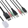 InLine KVM switch, 2 porte, USB-C+DP su DisplayPort, 4K, audio, cavo integr.