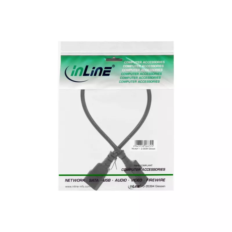 InLine prolunga per apparecchi, C13 / C14, nero, 0,3 m