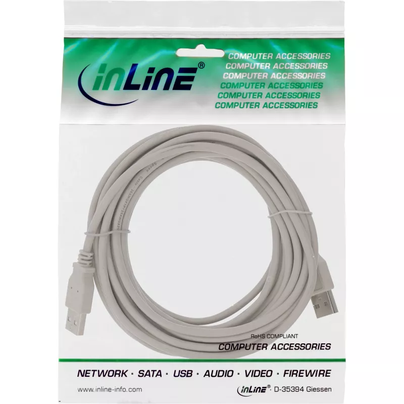 Cavo USB 2.0 connettore tipo A / connettore beige 0,3 m InLine 34303H