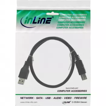 InLine cavo USB 3.2 Gen.1 connettore tipo A / connettore tipo B, nero, 0,3m