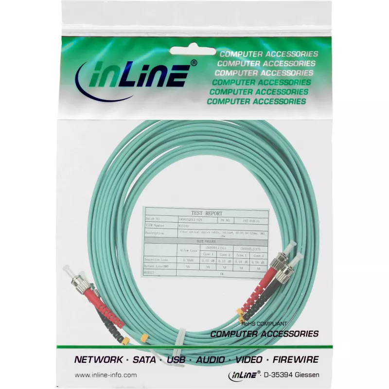 Cavo in fibra ottica duplex ST/ST InLine 50/125µm OM3 3m