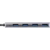 Hub USB 3.2 InLine, USB-C a 4x USB A 10 Gb/s, alluminio, grigio