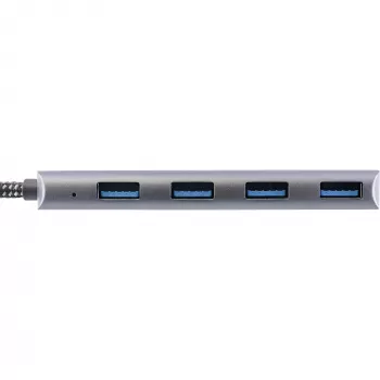 Hub USB 3.2 InLine, USB-C a 4x USB A 10 Gb/s, alluminio, grigio