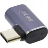 Adattatore USB4 InLine, connettore maschio/femmina USB-C angolare destro/sinistro, alluminio, grigio