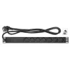 Intellinet PDU rack 19 pollici 1U 7 prese protezione da sovratensione 16 A cavo 3 m