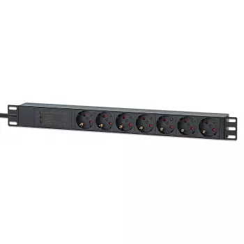 Intellinet PDU rack 19 pollici 1U 7 prese protezione da sovratensione 16 A cavo 3 m