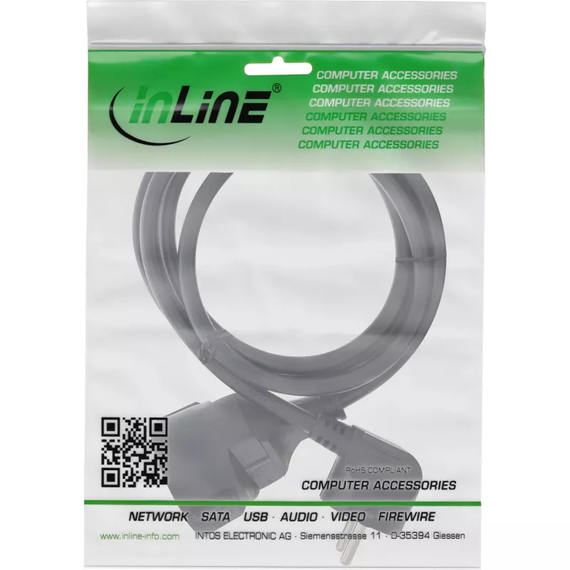 InLine prolunga elettrica tipo F angolata, nero, 5m
