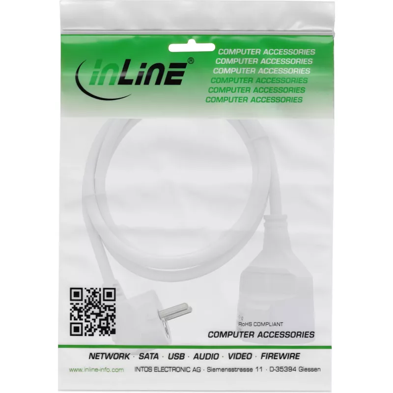 InLine prolunga elettrica tipo F angolata, bianco, 1m
