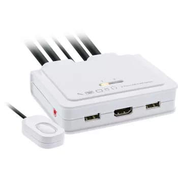 InLine cavo switch KVM, 2 porte, HDMI, 4K, USB, audio