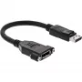 InLine cavo DisplayPort connettore maschio a connettore femmina con flangia 0,2 m, nero