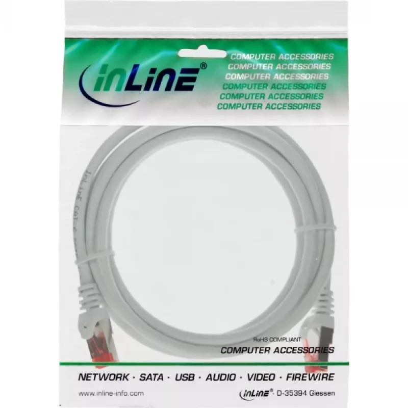 Cavo patch InLine S/FTP PiMF Cat.6 250MHz PVC rame bianco 0,3 m
