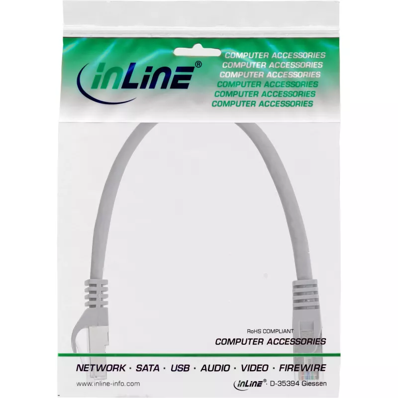 Cavo patch InLine SF/UTP Cat.5e RJ-45 0,25 m grigio