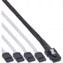 Cavo SAS InLine, Mini SAS SFF8087 su 4x SATA, crossover, OCF, 0,50 m
