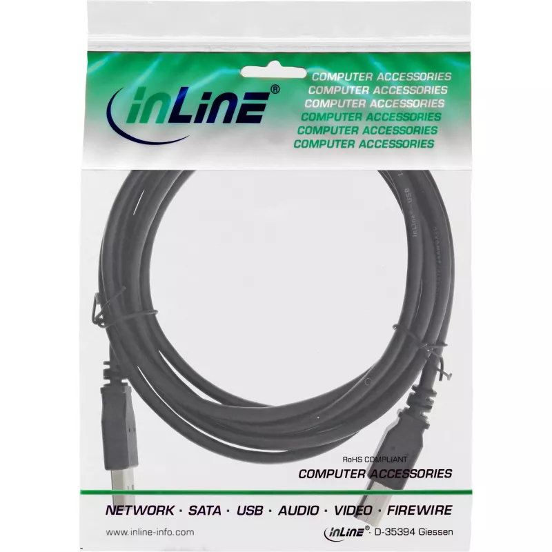 Cavo InLine USB 2.0 Type-A maschio / Type-B maschio nero 3 m