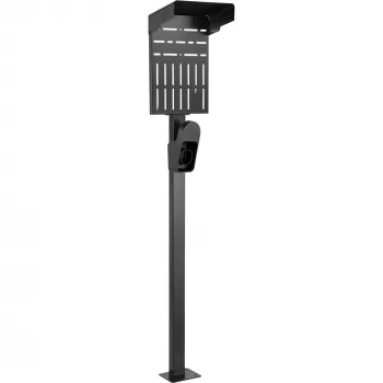 Supporto universale InLine per wallbox con porta cavo di ricarica EV nero