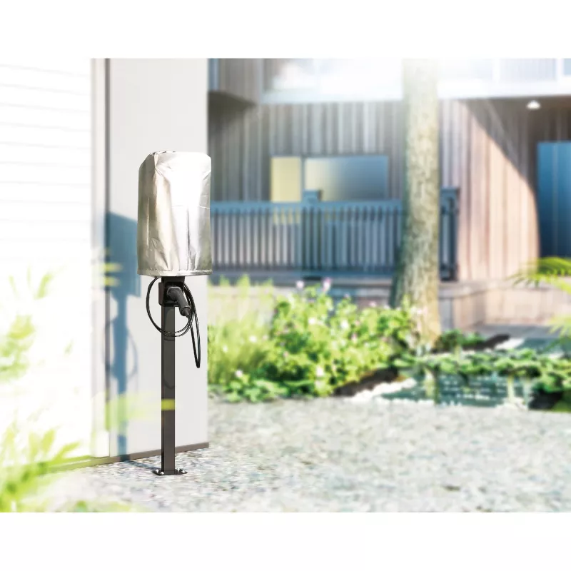 Supporto universale InLine per wallbox con porta cavo di ricarica EV nero