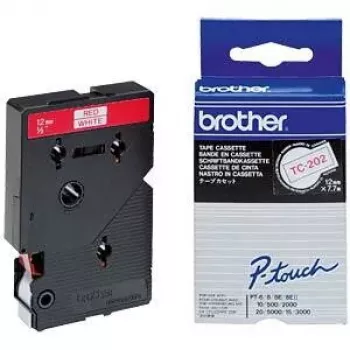 Nastro per etichettatura TC Brother TC202 12mm rosso su bianco