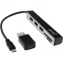 Lettore di schede USB OTG InLine e hub USB 2.0 a 3 porte per SDXC e microSD + adattatore