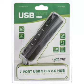 Hub USB InLine Smart Hub 7 porte USB 3.0 e 2.0 con porta di ricarica rapida