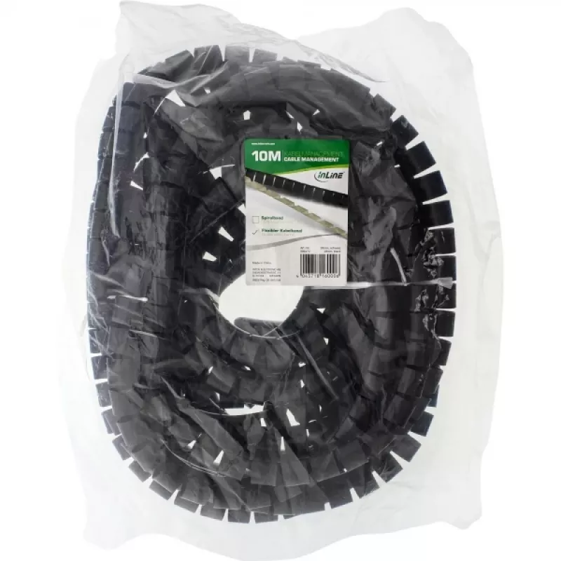 Canalina portacavi flessibile InLine 59947V 10 m nero 28 mm