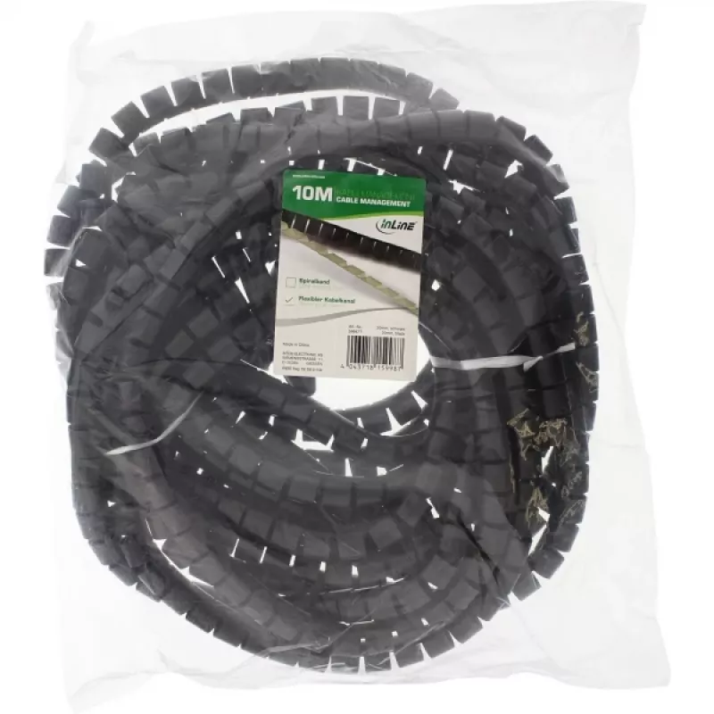 Canalina portacavi flessibile InLine 59947T 10 m nero 20 mm