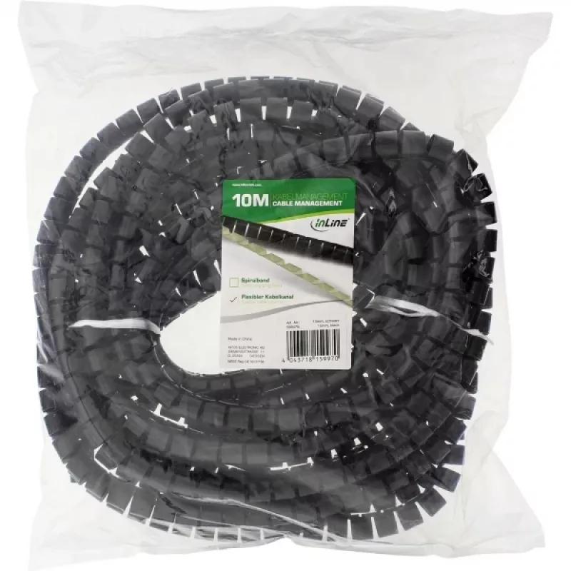 Canalina portacavi flessibile InLine 10m nero 15mm