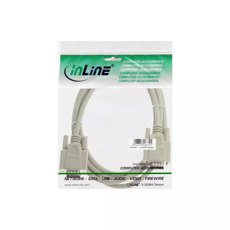 Cavo VGA 15 pin HD connettore maschio / maschio beige 10 m InLine 17712E