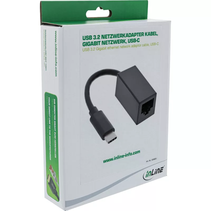 Cavo adattatore di rete InLine USB 3.2 Gigabit Ethernet, USB-C