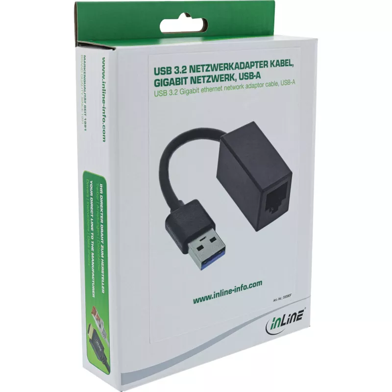 Cavo adattatore di rete InLine USB 3.2 Gigabit Ethernet, USB-A