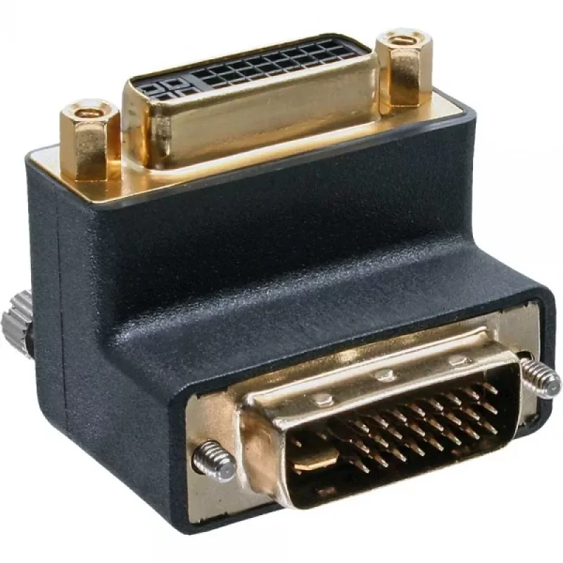 Adattatore DVI-I InLine 90° angolare digitale + analogico 24+5 connettore maschio/femmina nero