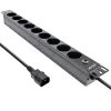 Ciabatta rack 19 pollici InLine, 9 prese CEE7/7, connettore C14, protezione da sovraccarico