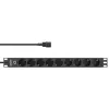 Ciabatta rack 19 pollici InLine, 9 prese CEE7/7, connettore C14, protezione da sovraccarico