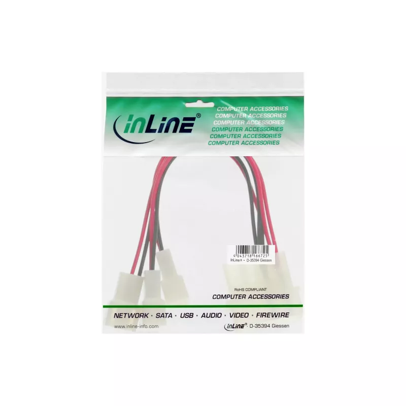 Cavo adattatore per ventola PC InLine 12V / 5V per un massimo di 3 ventole 33005A