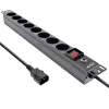 Ciabatta rack 19 pollici InLine, 8 prese CEE7/7, connettore C14, protezione da sovraccarico