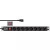 Ciabatta rack 19 pollici InLine, 8 prese CEE7/7, connettore C14, protezione da sovraccarico