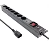 Ciabatta rack 19 pollici InLine, 7 prese, protezione da sovratensione e sovraccarico, interruttore
