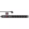 Ciabatta rack 19 pollici InLine, 6 prese, protezione da sovratensione e sovraccarico, interruttore