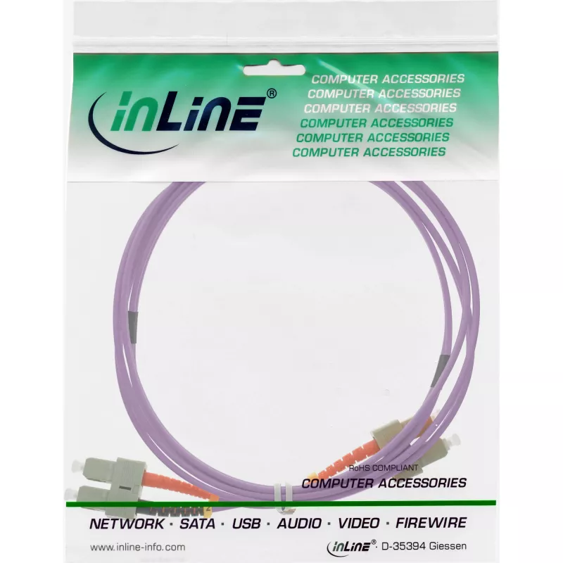 Cavo duplex in fibra ottica InLine SC/SC 50/125µm OM4 3m