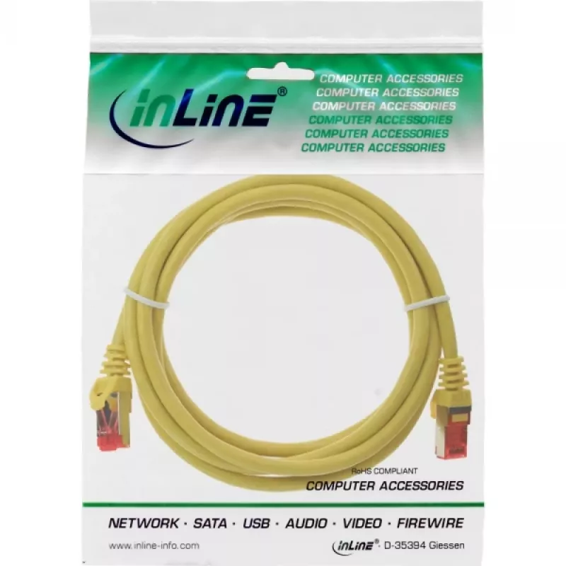 Cavo patch InLine S/FTP PiMF Cat.6 250MHz PVC rame giallo 0,3m