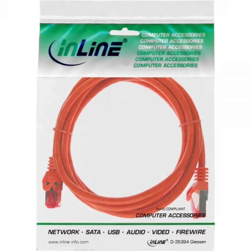 Cavo patch InLine S/FTP PiMF Cat.6 250MHz PVC rame arancione 0,3m