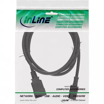 Cavo adattatore di alimentazione InLine, IEC-60320 C20 su C13, 3x1,5mm², max. 10A, 0,5m