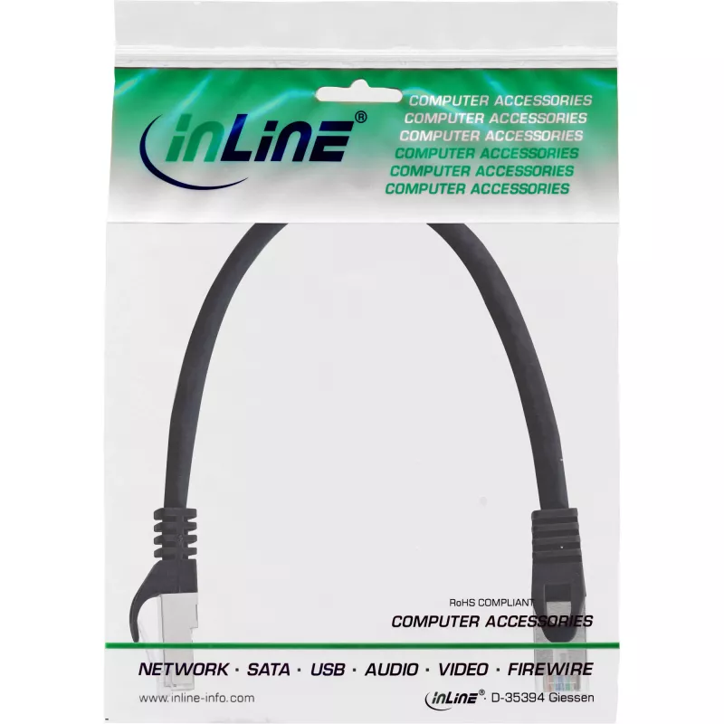 Cavo patch InLine SF/UTP Cat.5e nero 0,3m