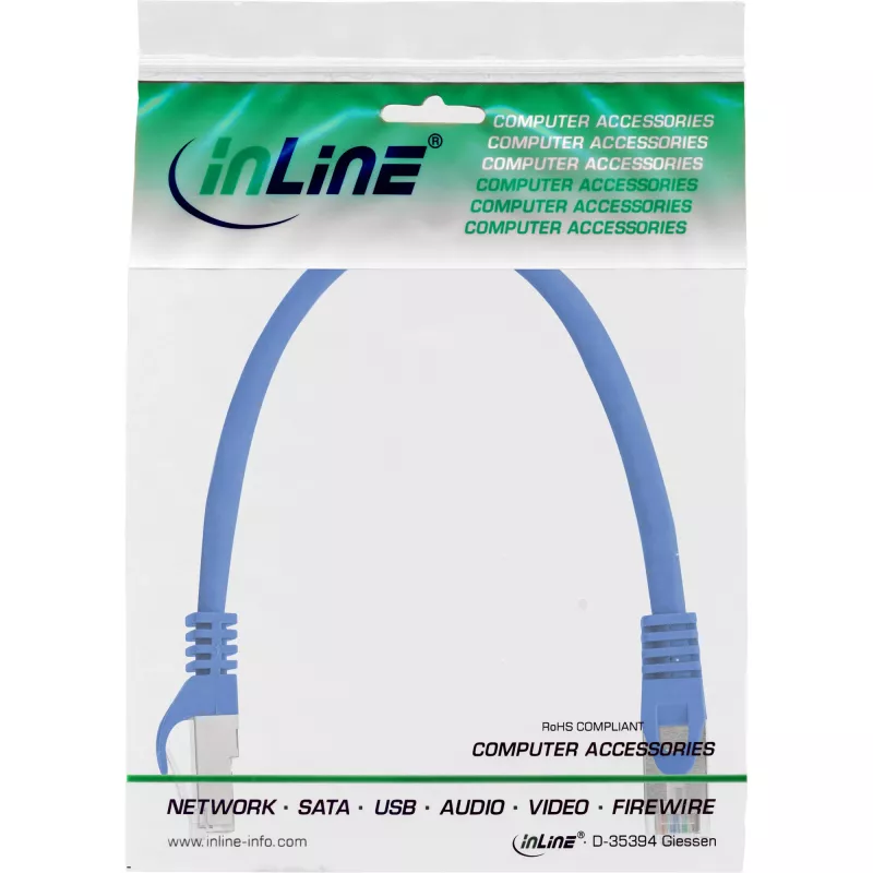 Cavo patch InLine SF/UTP Cat.5e blu 0,3m